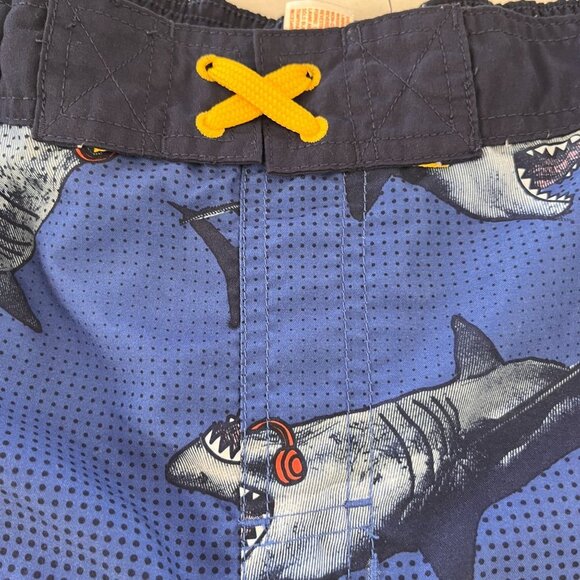 Cat & Jack Board Shorts Youth Boys XL 16 Blue Shark Swim Wear Pockets Mesh Lined - Picture 4 of 7